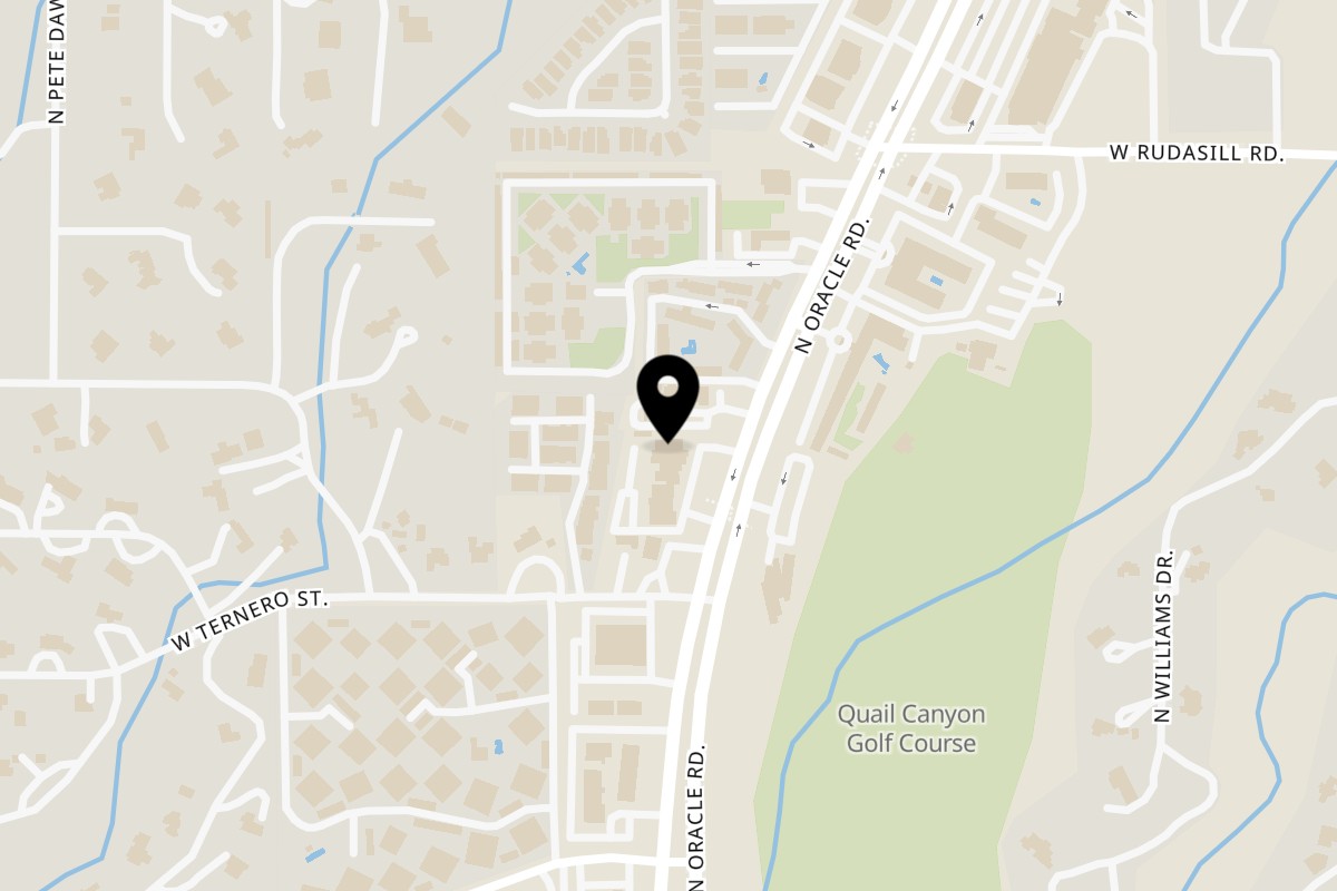 Map showing the location of AMELIAS MEXICAN KITCHEN North Oracle Rd on 5851 North Oracle Rd. in Tucson
